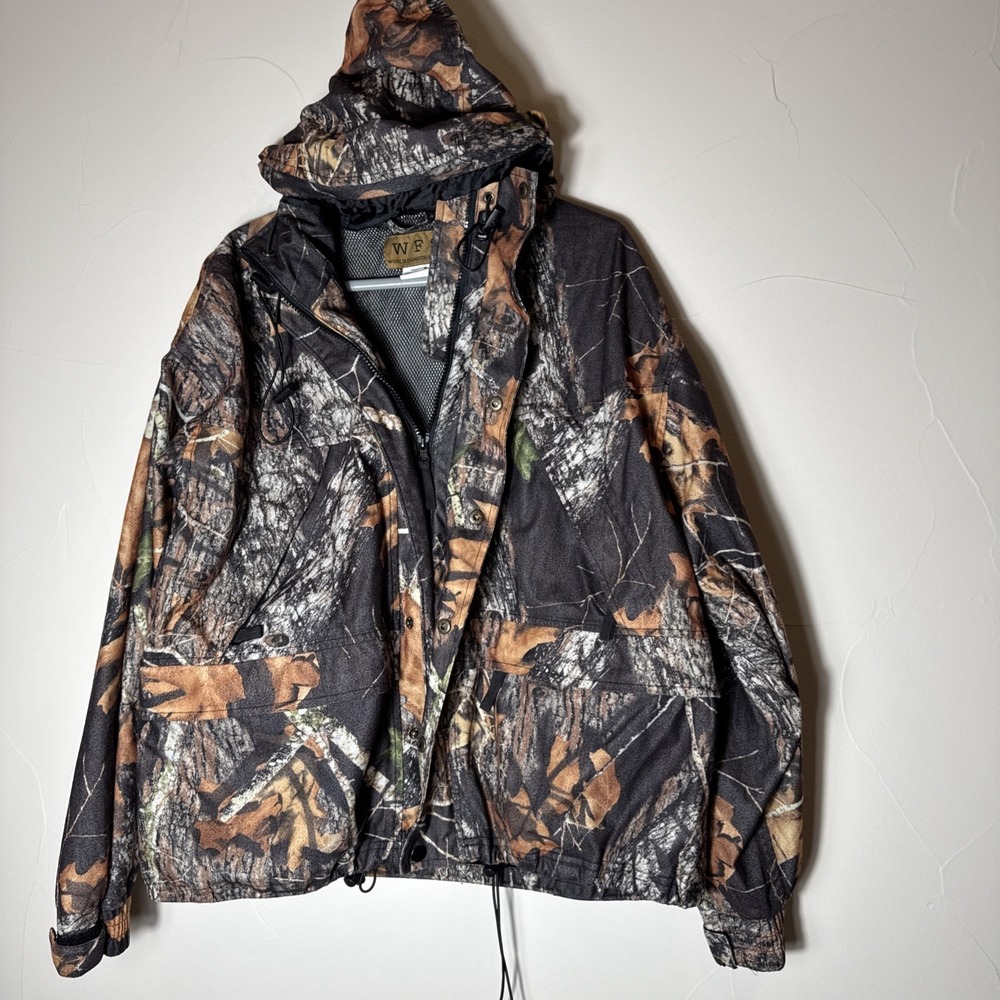 World‎ Famous Sports Mossy Oak Camo Jacket Mens Medium Full Zip Outdoors